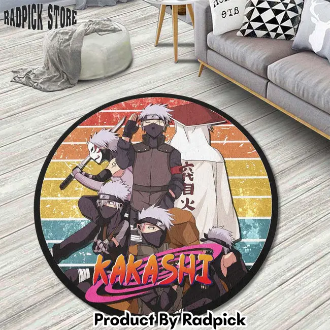 Hatake kakashi round rug custom anime circle carpet  rp5954234